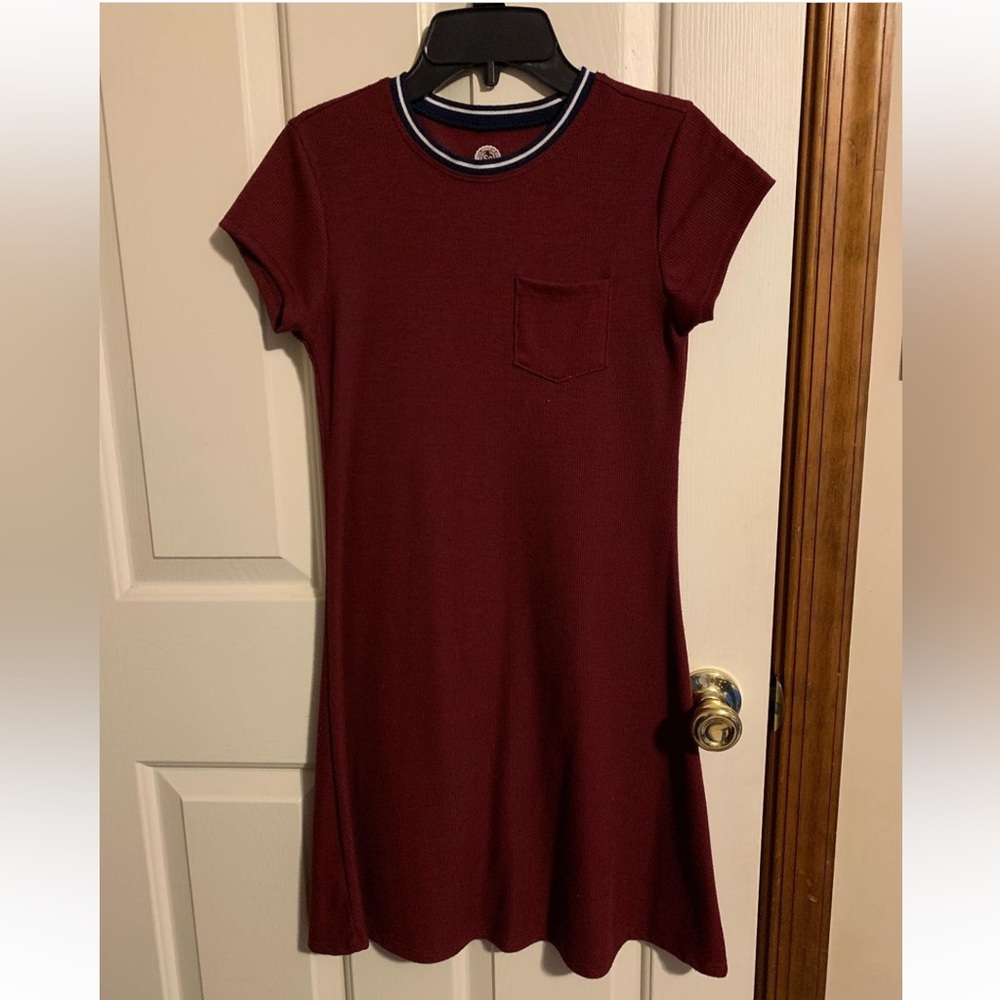 Burgundy T-shirt dress